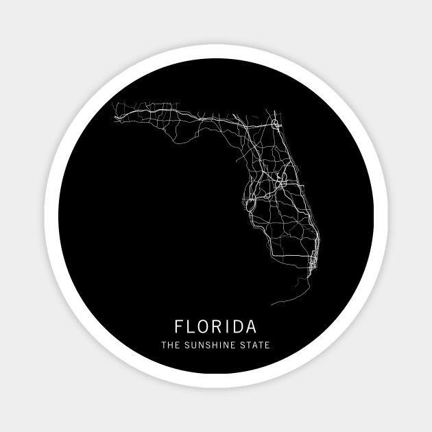 Florida State Road Map Magnet by ClarkStreetPress